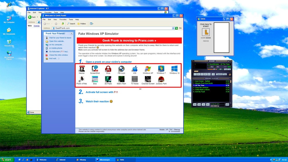 Geek Prank 😈 Windows XP Simulator and Other Online Pranks