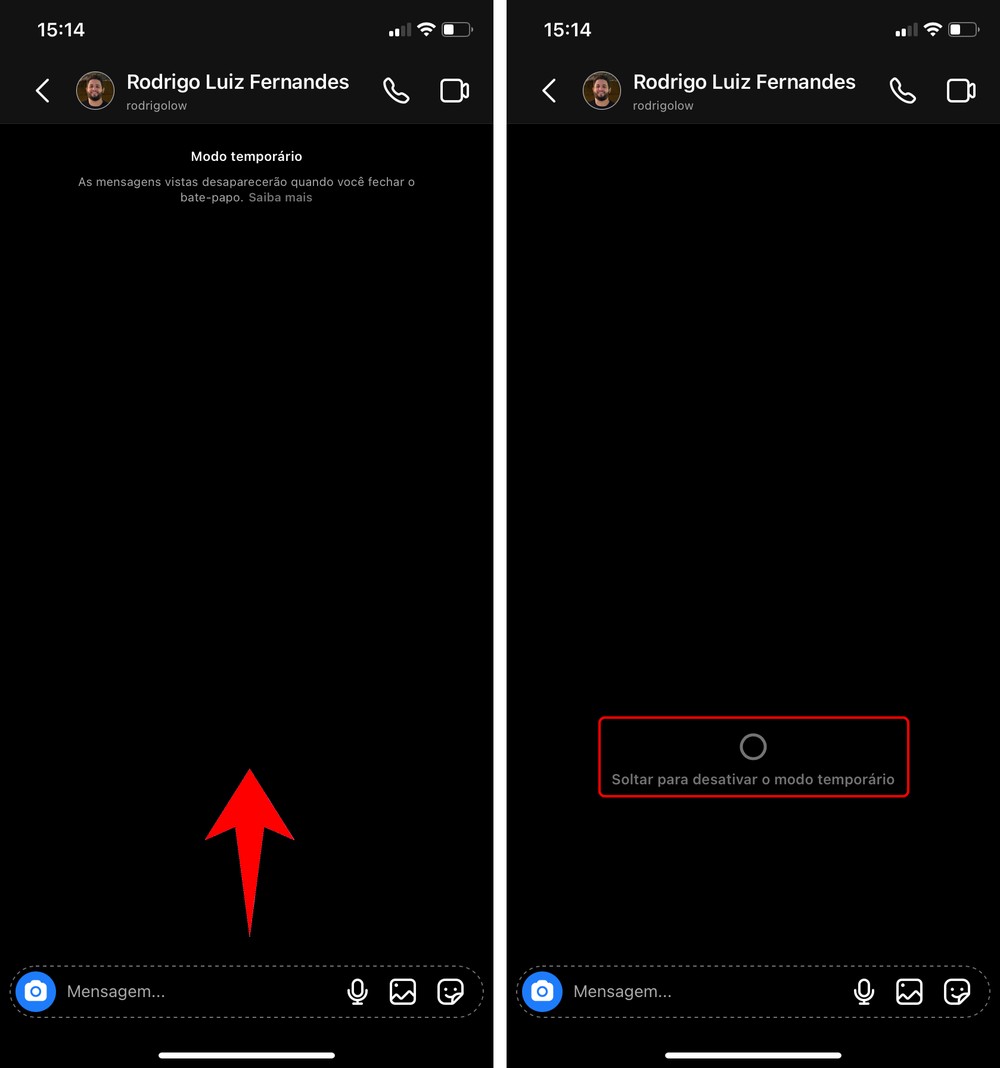 Como tirar o modo temporário no Instagram