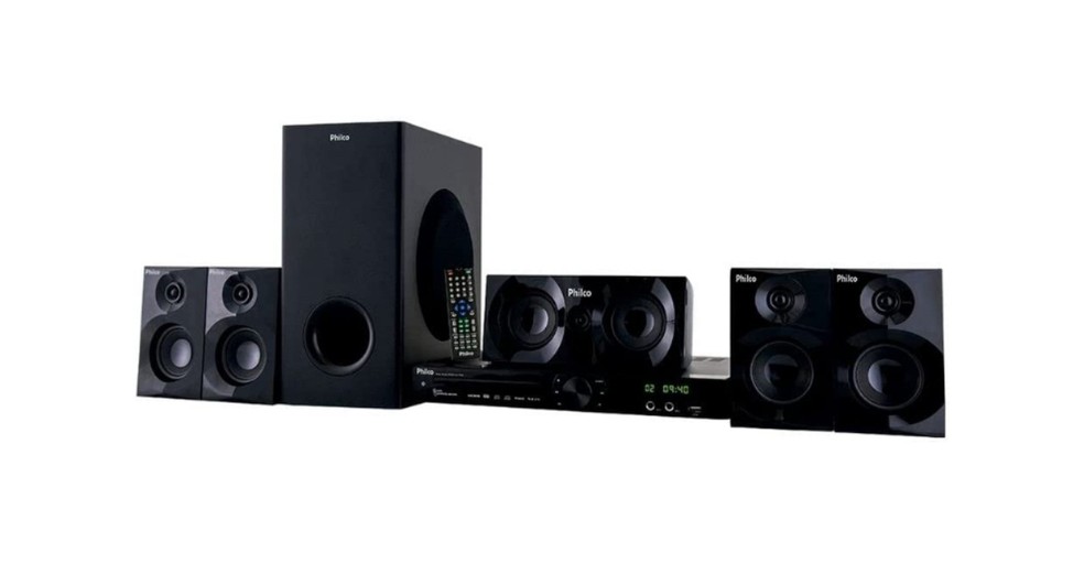 O PHT690 possui potência de 480 W RMS. De acordo com marca norte-americana reproduz músicas e vídeos com sons que remetem aos de cinema — Foto: Reprodução/Amazon
