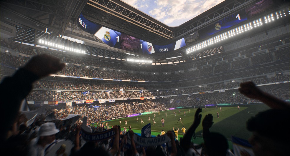 Santiago Bernabéu, estádio do Real Madrid, está presente em EA FC 26 — Foto: Divulgação/EA