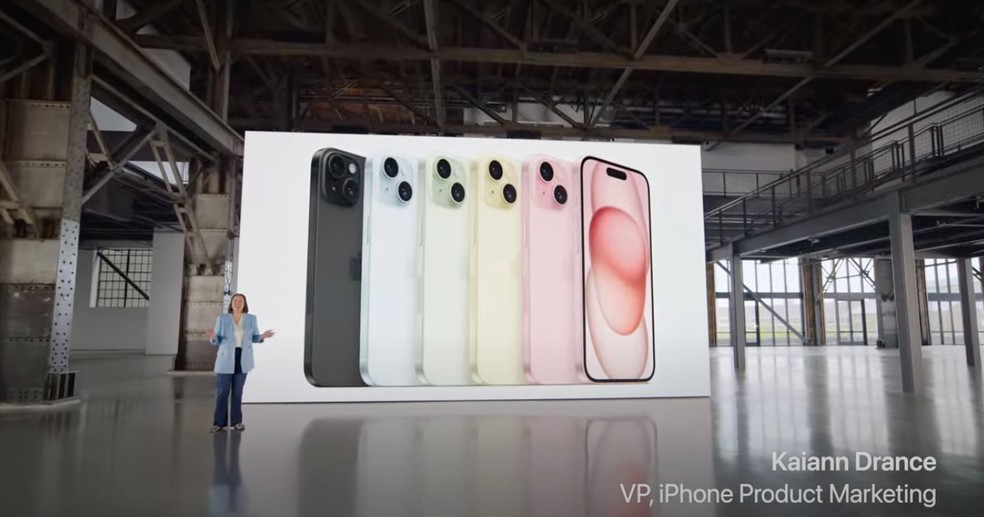iPhone 15 foi lançado em diferentes cores — Foto: Reprodução/Apple