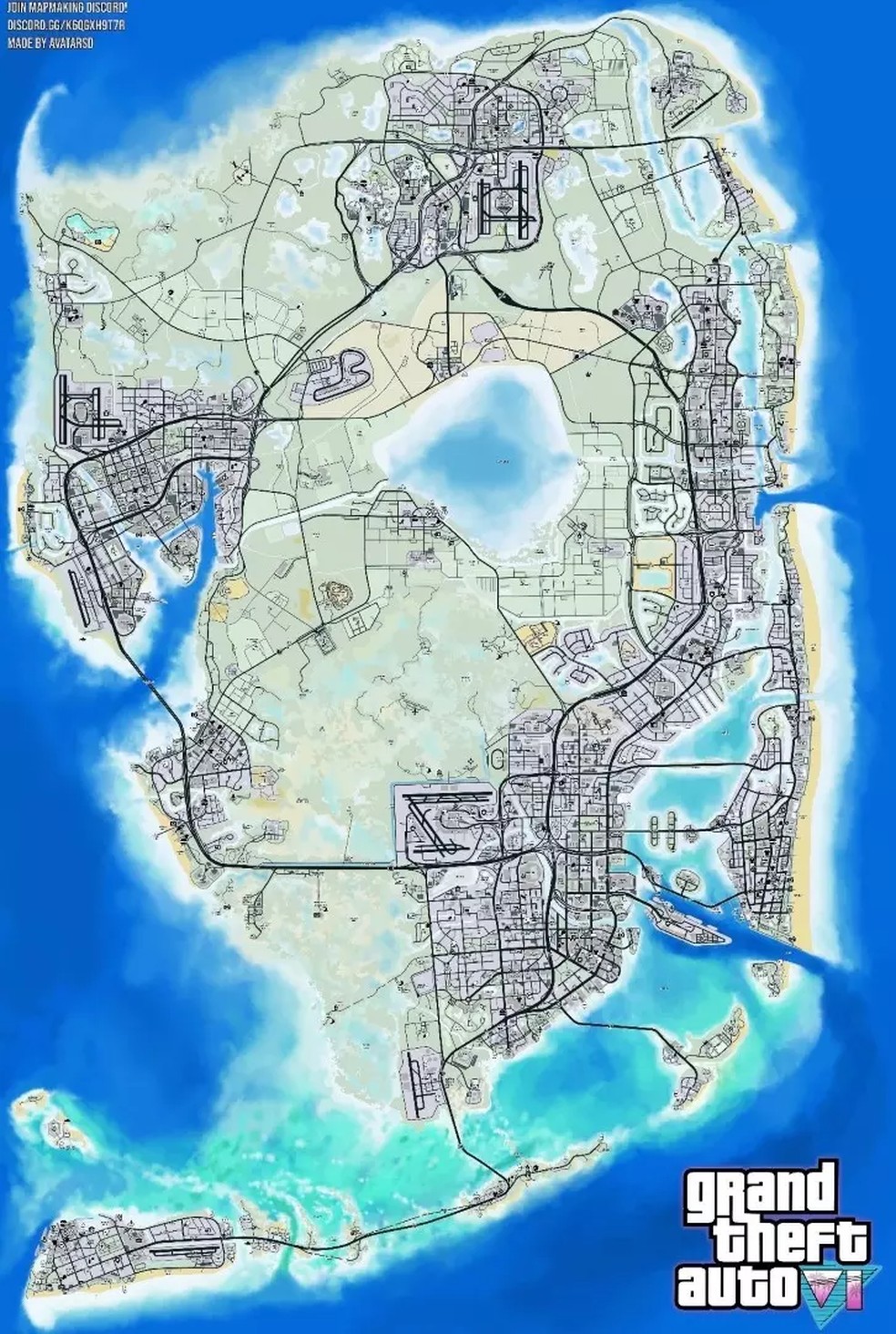 Possível vazamento do mapa completo de GTA 6 — Foto: Reprodução/Reddit