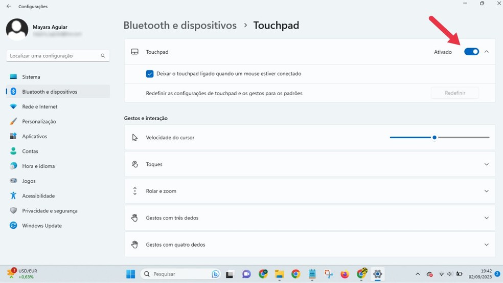 Como ativar ou desativar touchpad do notebook