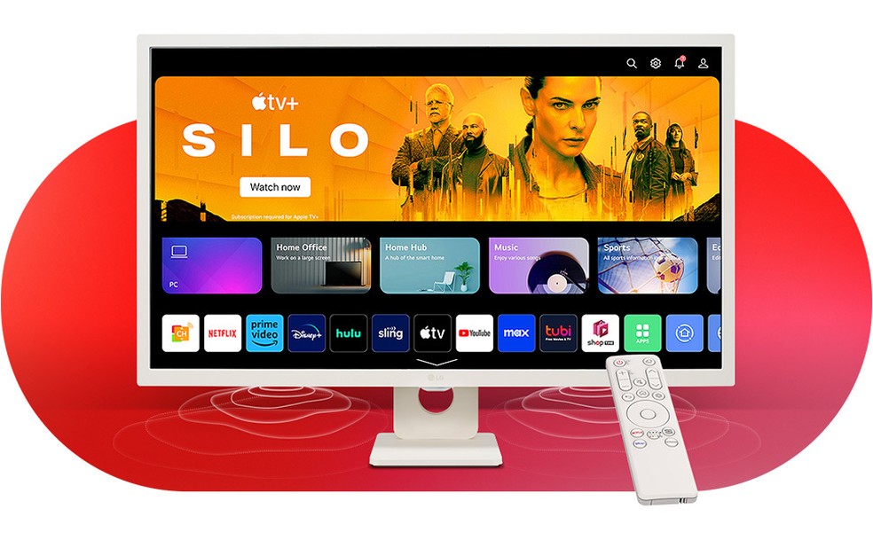 Novo monitor LG MyView 32SR50F-W combina recursos de monitor e smart TV em um único aparelho. — Foto: Divulgação/LG