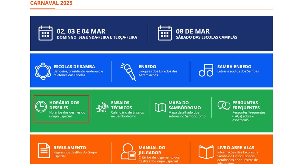 Carnaval 2025: saiba ordem e dia dos desfiles das escolas do Rio e São ...