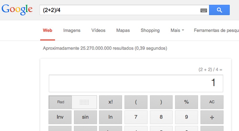Como fazer cálculos usando o Google