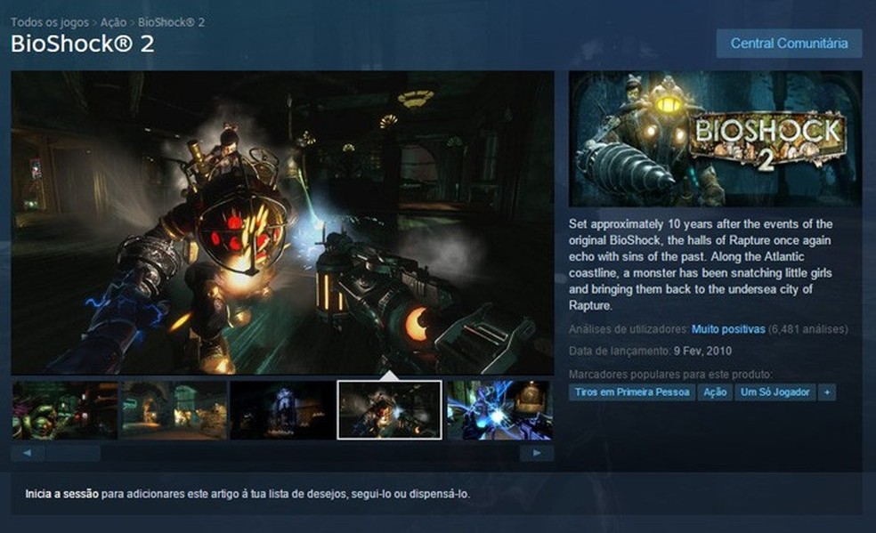 Pode rodar o jogo BioShock 2 Remastered?
