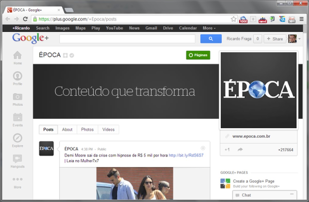 Google+ disponibiliza URLs personalizadas para usuários