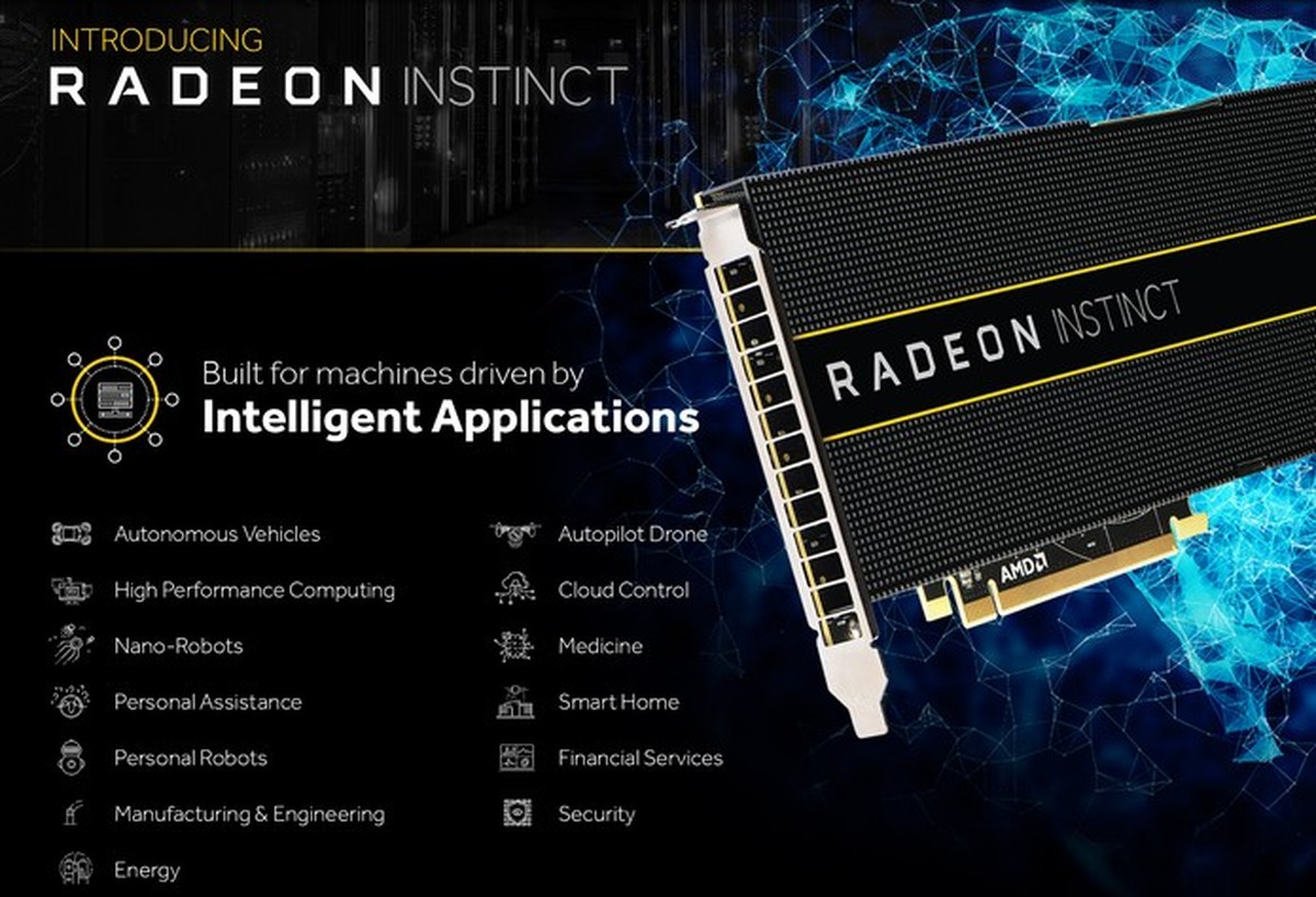 Novas placas Radeon Instinct da AMD têm foco em computadores smart