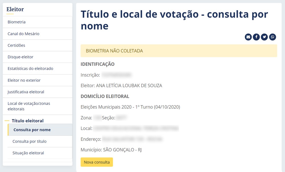 Como descobrir o número do título de eleitor em consulta no site do TSE