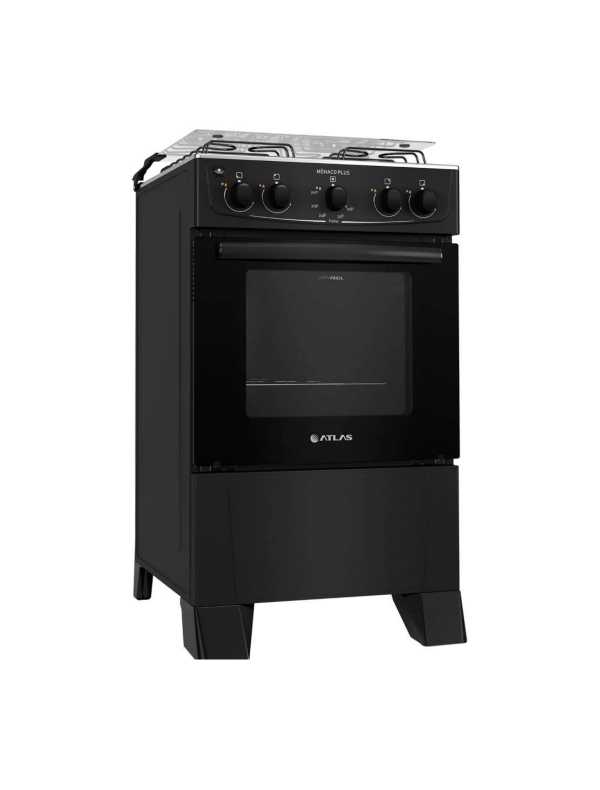 Fogão Atlas 4 bocas Mônaco Plus (preto)