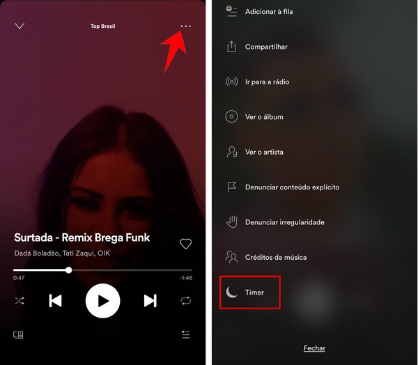 Timer do Spotify como usar a função sleep no iPhone (iOS)
