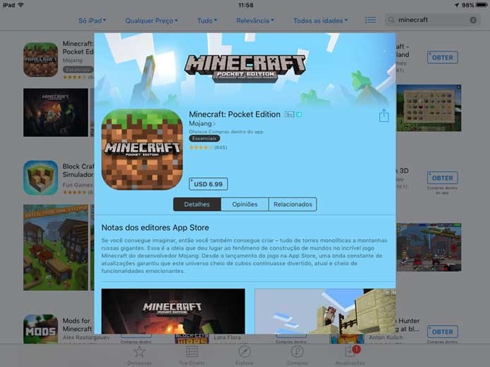Como fazer download de Minecraft Pocket Edition no celular e tablet