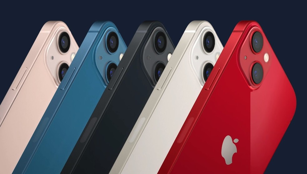 Cores disponíveis para o iPhone 13 — Foto: Reprodução/ Apple