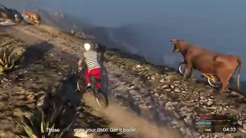 Vacas roubam bikes: a missão bizarra do jogo GTA V