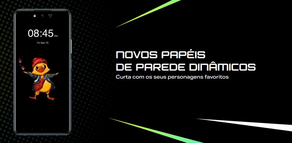Papéis de paredes dinâmicos e personalizáveis do Infinix Hot 40 Pro Free Fire — Foto: Reprodução/Infinix