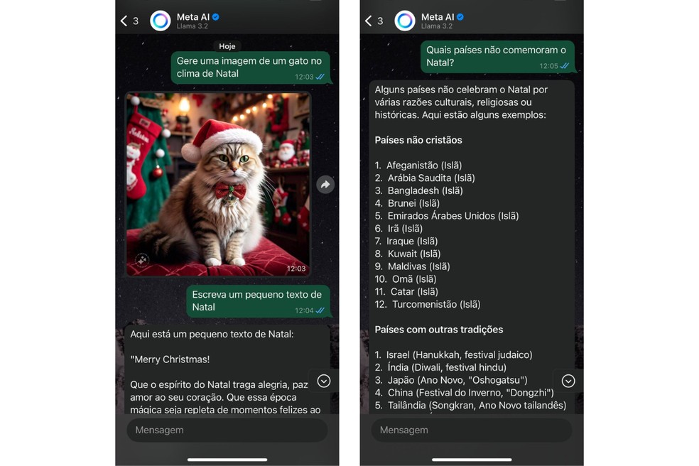 Com a Meta AI, é possível tirar dúvidas e gerar imagens e textos — Foto: Reprodução/João Pedro Lima