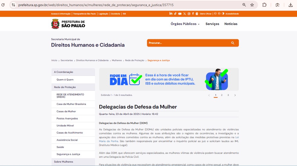  Reprodução / Prefeitura de São Paulo