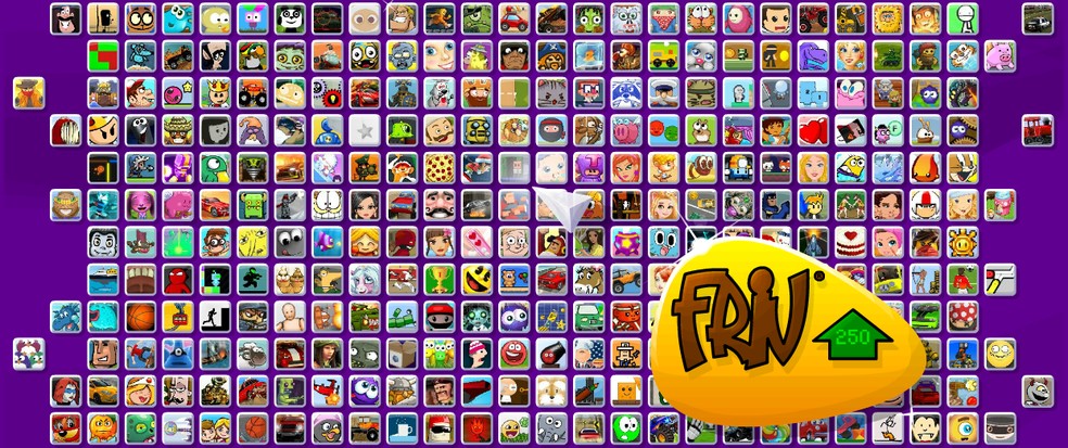 Menu exibido pelo Friv, plataforma de jogos online, durante 14 anos  — Foto: Divulgação/Friv