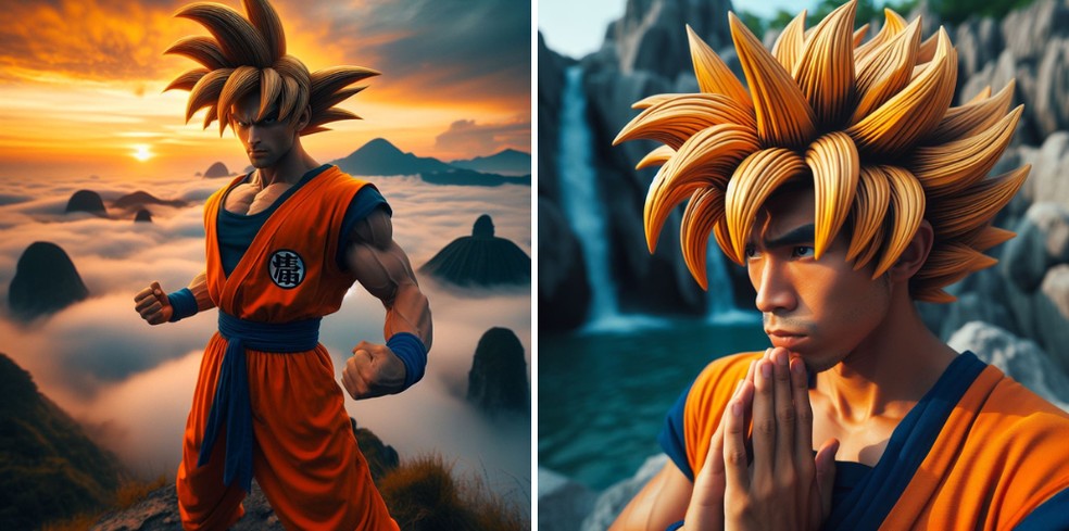 Goku realista criado com o Copilot — Foto: Reprodução/Copilot