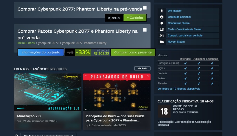 Canal P2P - CYBERPUNK 2077 LANÇA SITE PARA APRESENTAR DETALHES DE