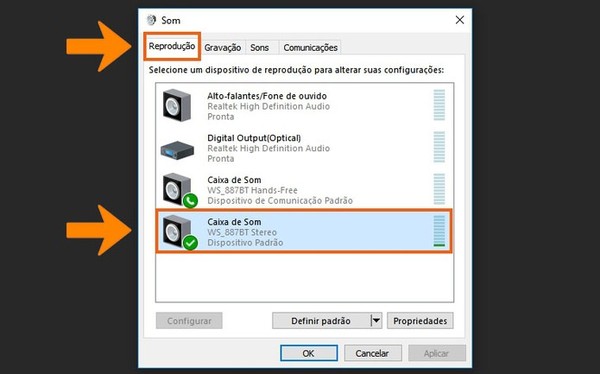 Como alternar o áudio no fone de ouvido e caixa de som Bluetooth