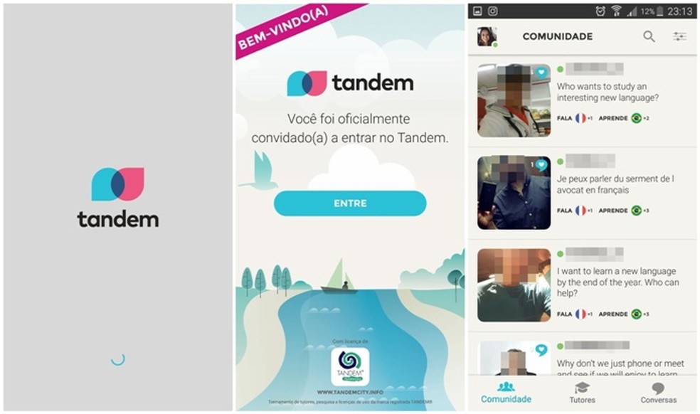 Tandem é um aplicativo onde os usuários trocam conhecimentos na aprendizagem de idiomas — Foto: Foto: Reprodução/Lívia Dâmaso
