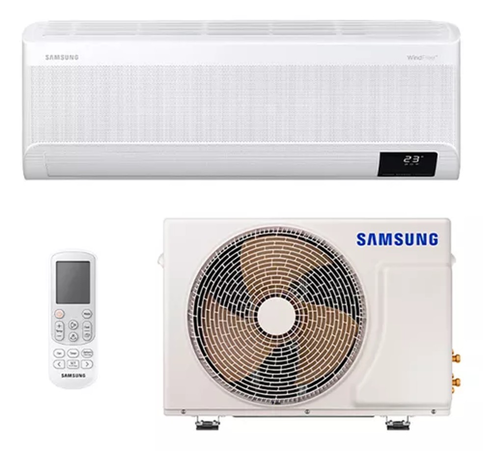 O Inverter Windfree Connect Samsung  alcança uma economia de 77% de energia  — Foto: Reprodução/Mercado-Livre