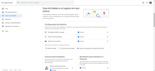 Minha Atividade no Google: tudo sobre a página que guarda suas informações