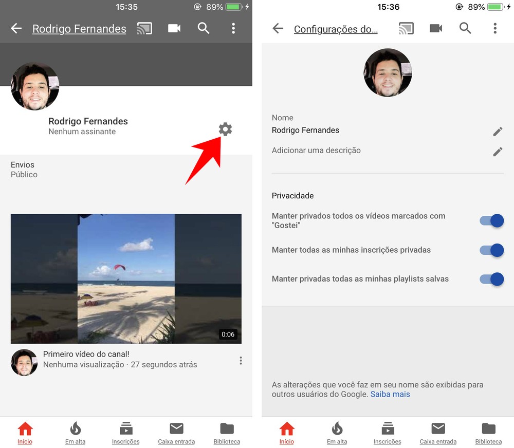 Como criar um canal no YouTube pelo celular