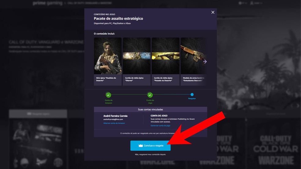 Como resgatar skins do  Prime Gaming no Call of Duty: Warzone