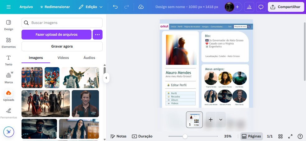 Fizemos um perfil voltado para o Superman, de 2025 — Foto: Reprodução/Eduardo Gomes