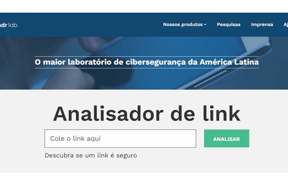 Confira se um site é malicioso em um analisador de link — Foto: Reprodução/Marcela Franco