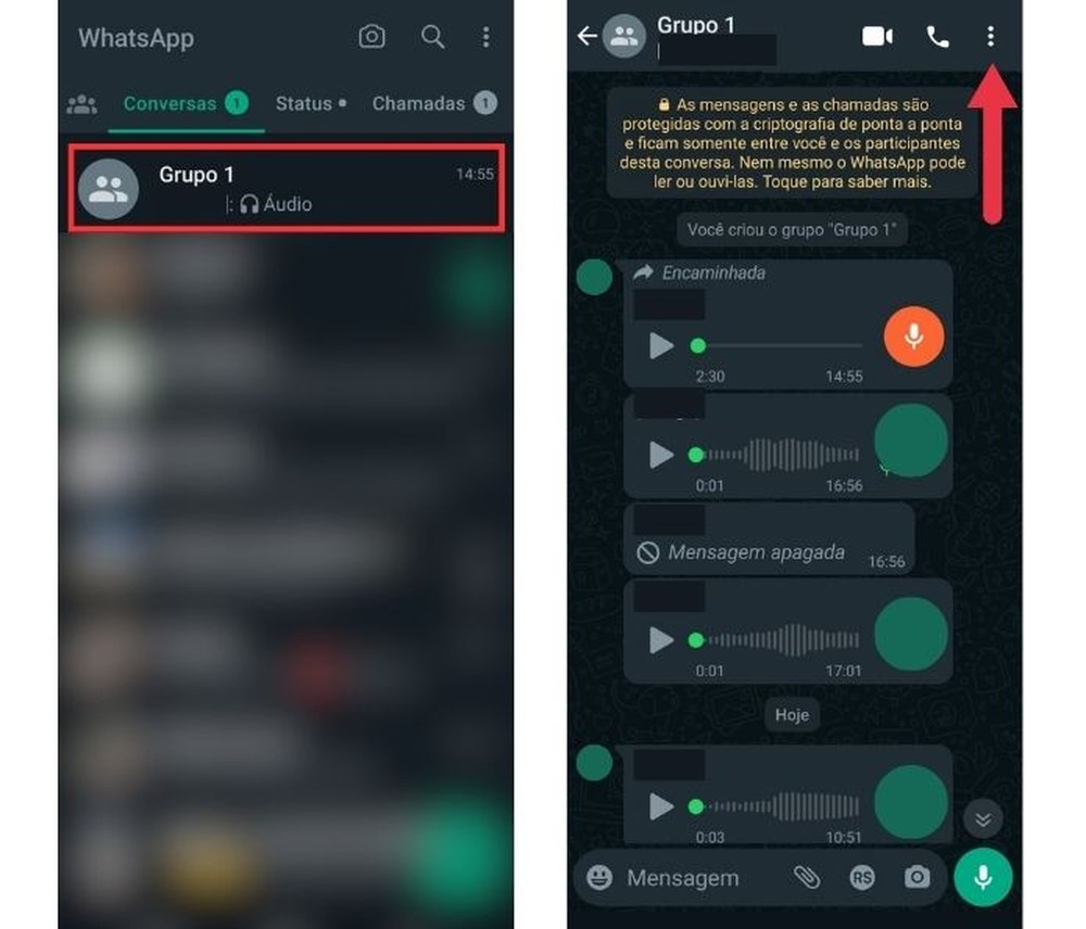 Como recuperar áudio apagado do WhatsApp