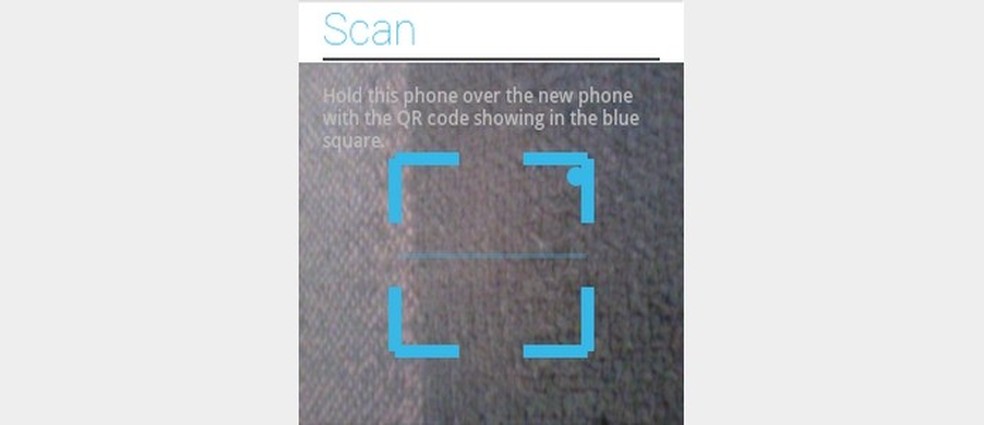 Scanner de código QR aberto no celular antigo (Foto: Reprodução/Raquel) — Foto: TechTudo