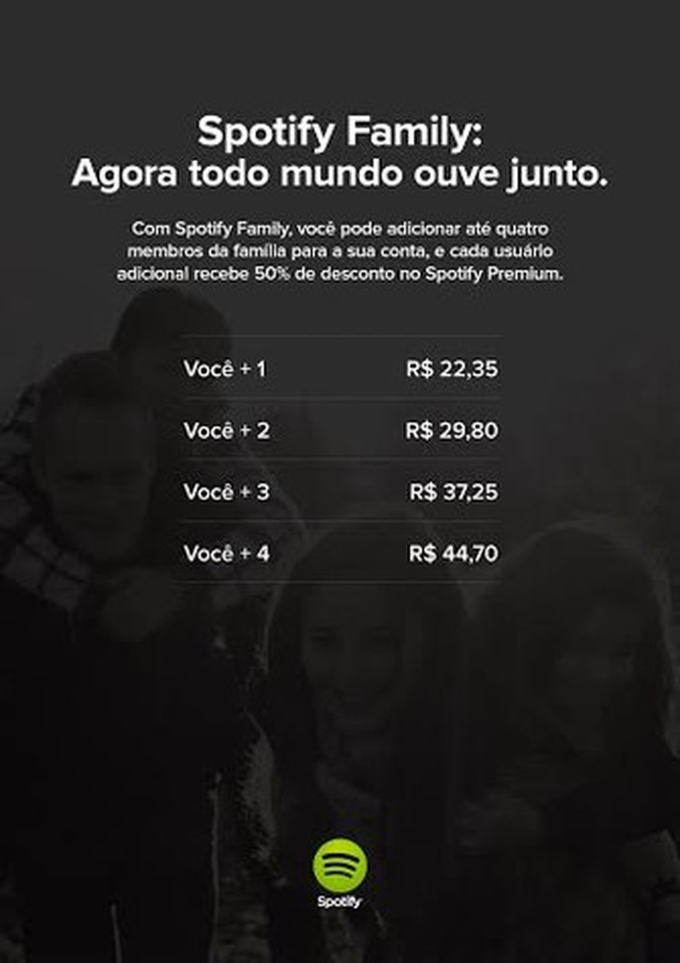 Spotify - Conhece o Plano Premium Familiar? Música sem anúncios para até 6  familiares, R$ 26,90/mês. 👪 🎶 www.spotify.com/family