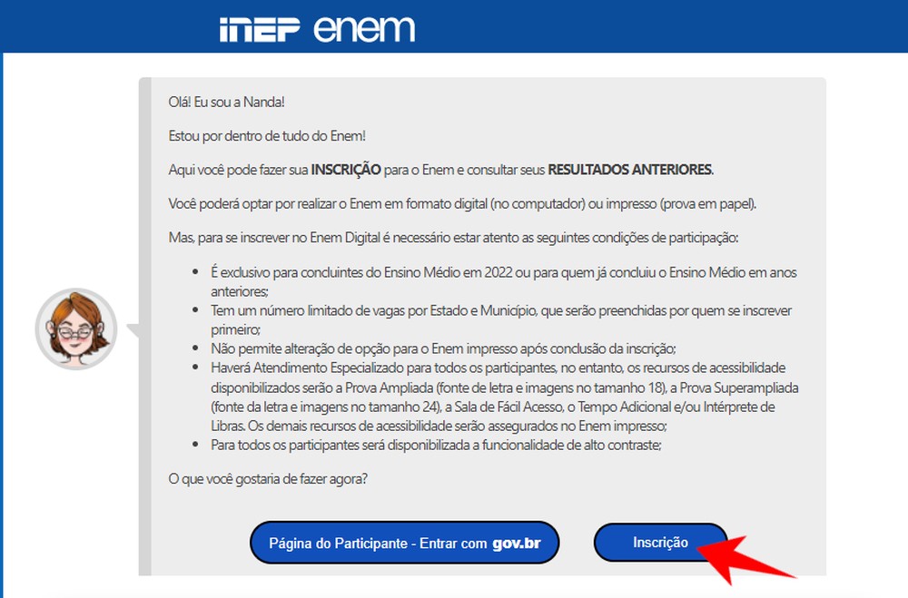 Enem 2022: como fazer inscrição pelo site do Inep