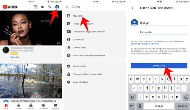 Como criar um canal no YouTube pelo celular