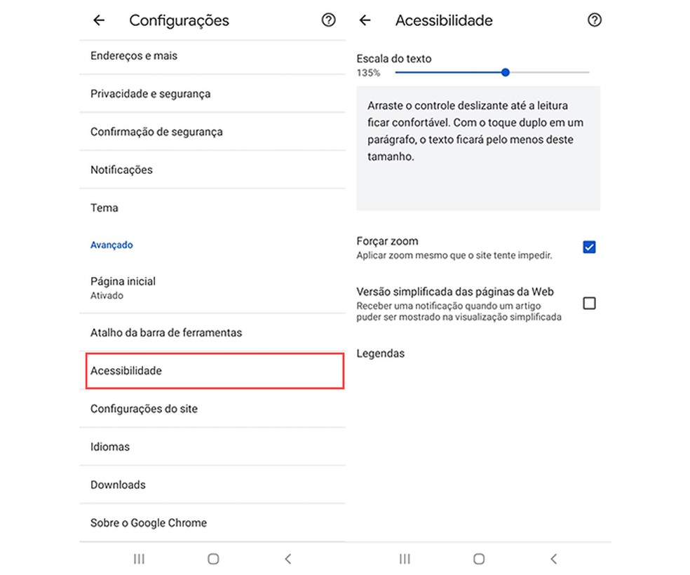 Altere o tamanho da fonte para ter mais legibilidade em sites — Foto: Reprodução/Marcela Franco