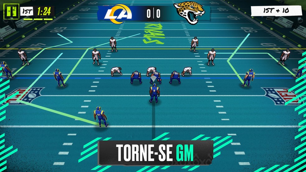 Monte um time repleto de estrelas em NFL Rivals – Futebol Americano — Foto: Reprodução/Google Play Store