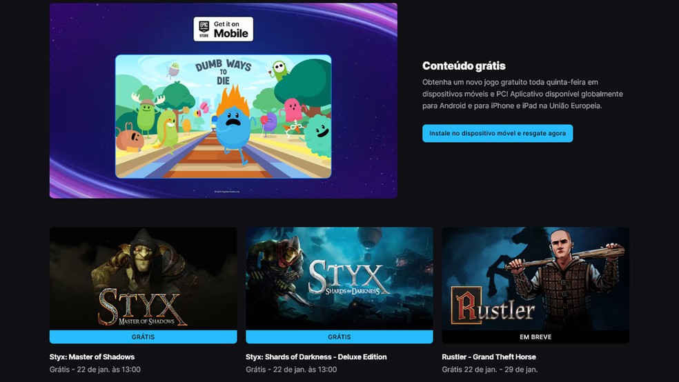  Reprodução/Epic Games Store