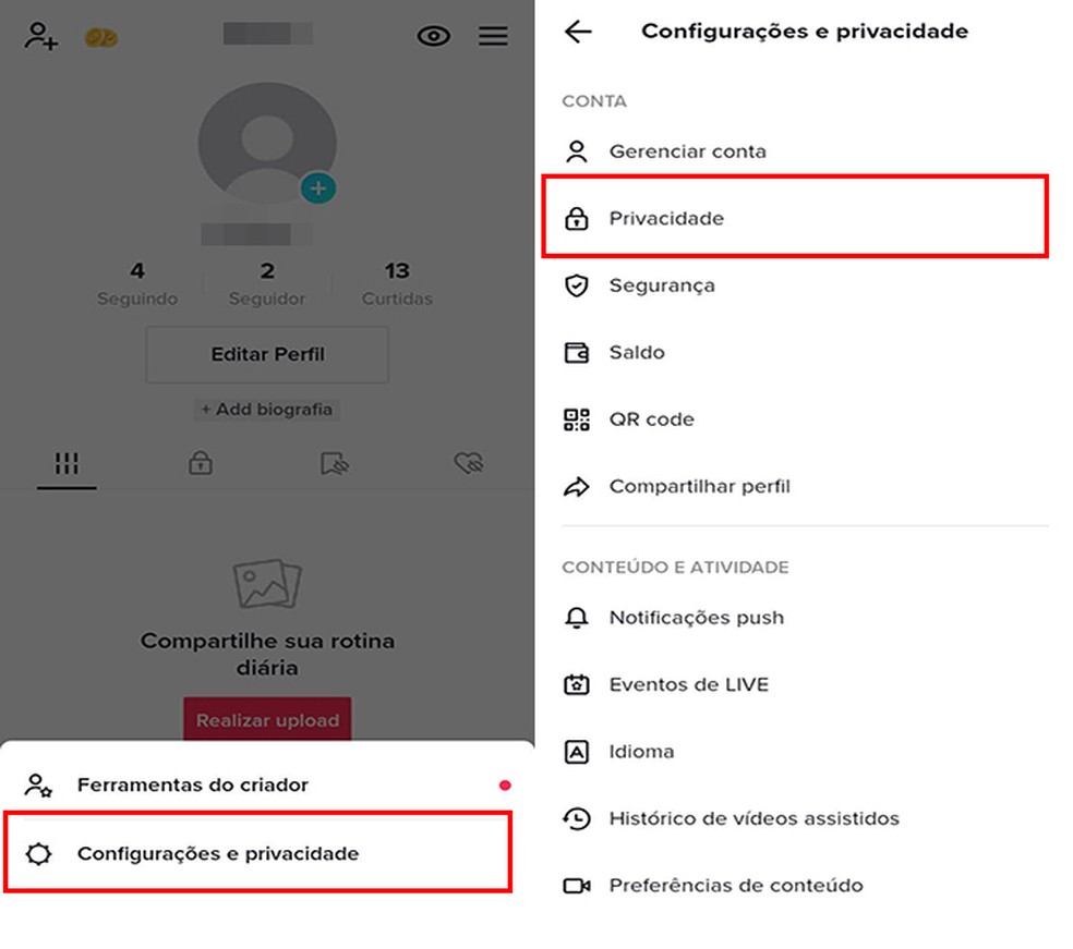 Como ver quem visitou meu perfil no TikTok
