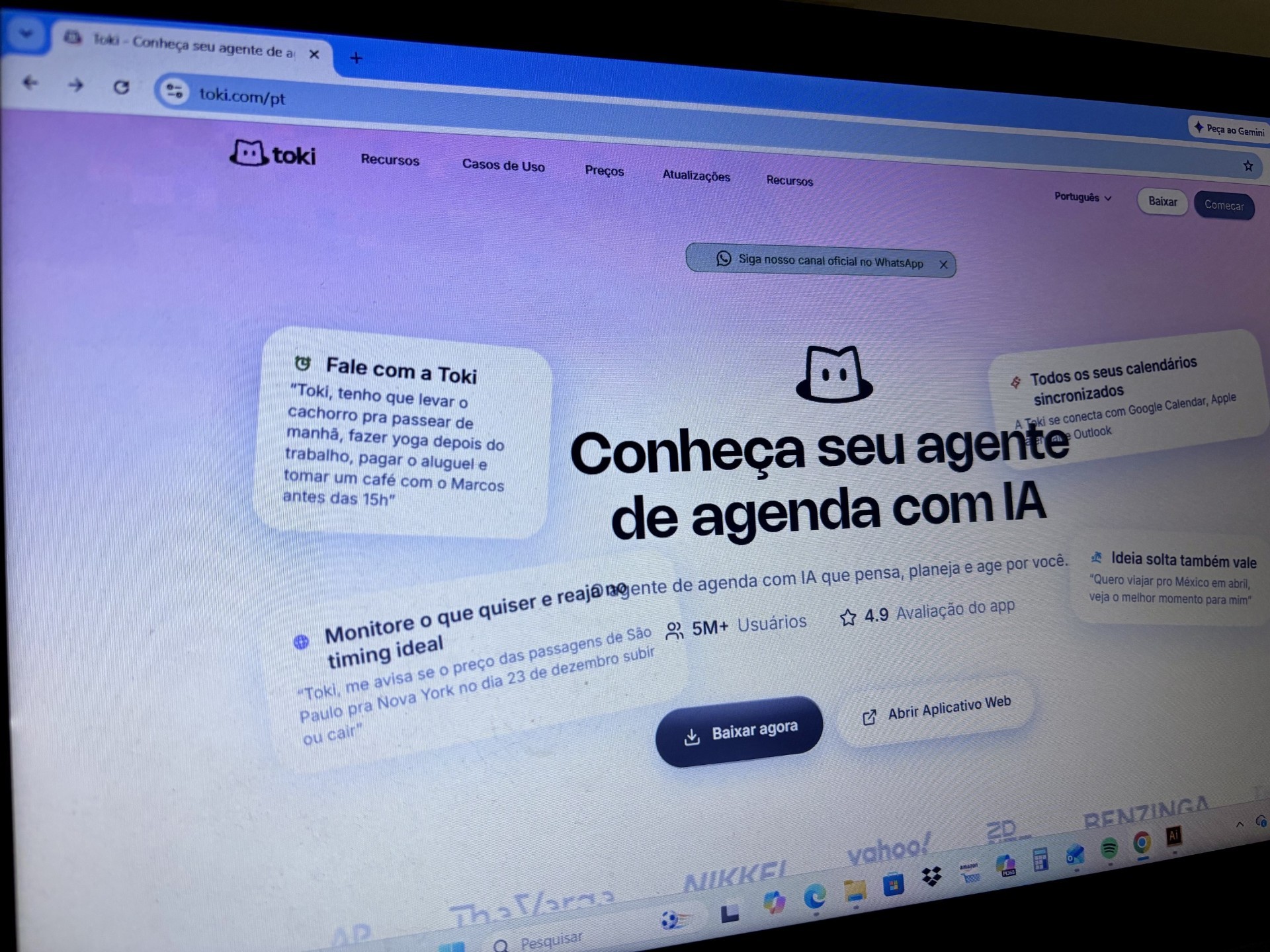 Toki (antiga Dola AI) vale a pena? Testamos a IA que organiza sua agenda