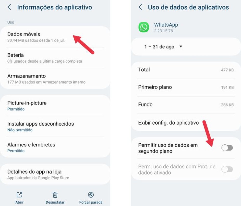 Último passo para ficar offline no WhatsApp em Android — Foto: Reprodução/Mayara Aguiar