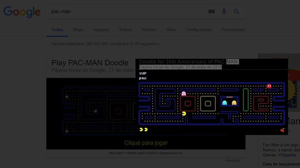 Google disponibiliza jogo da cobrinha, paciência, Pac Man e mais