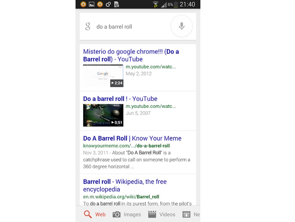Google Now: Do a Barrel Roll 