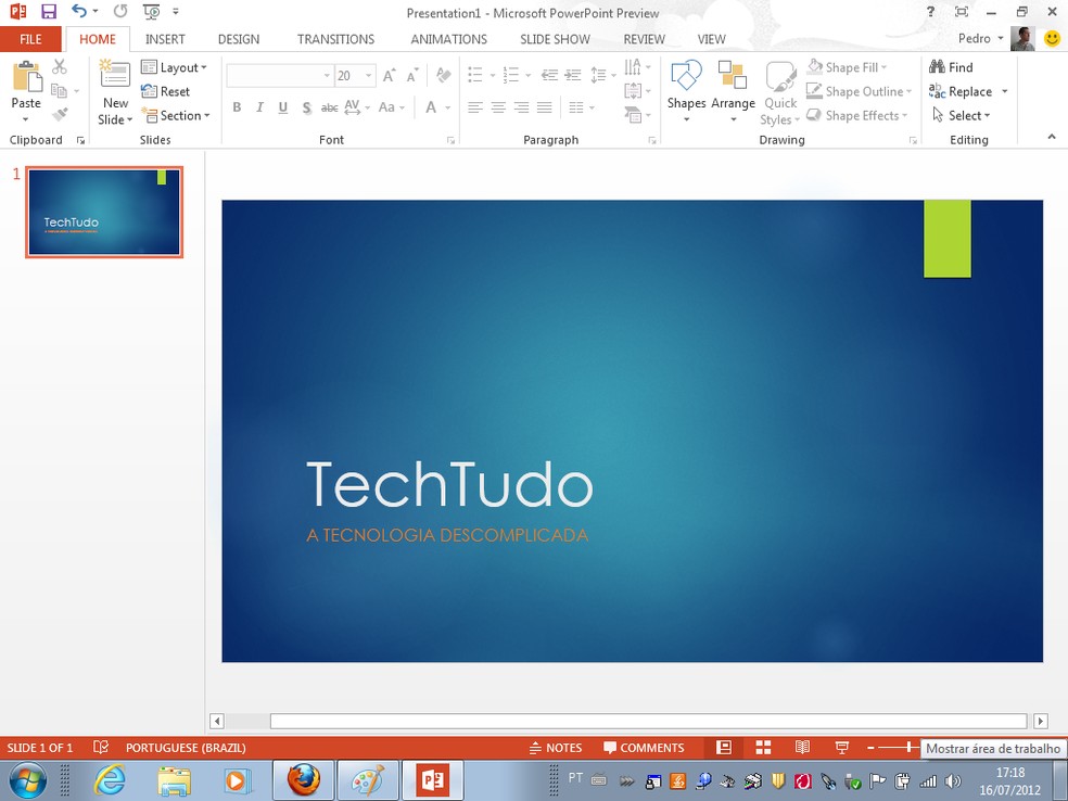 PowerPoint 2013 (Foto: Reprodução/TechTudo) — Foto: TechTudo