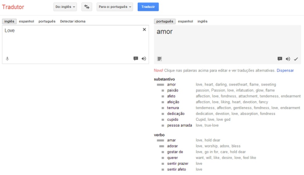 Google Tradutor ganha tradução reversa e agrupamento de sinônimos
