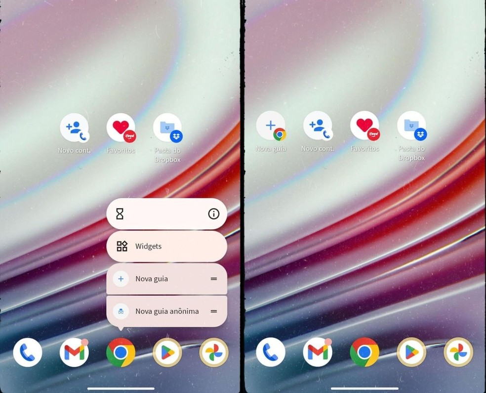É possível personalizar o sistema Android com widgets na tela inicial — Foto: Reprodução/Gisele Souza
