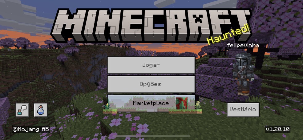 Abra o Minecraft no celular — Foto: Reprodução/Felipe Vinha